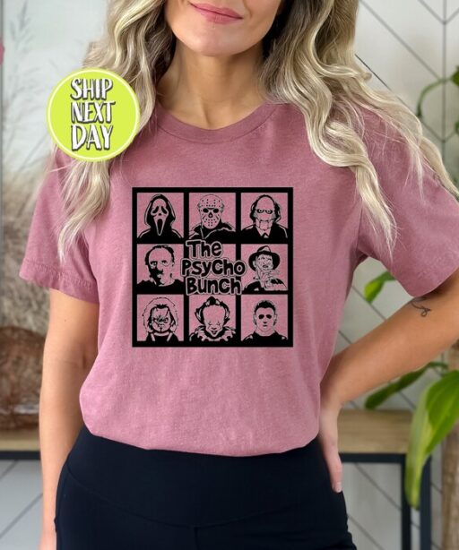 Movie Characters T-shirt, The Psycho Bunch Shirt, Horror Tee, Horror Character Shirt, Friends T-shirt, Halloween Gift,Thanksgiving Tee -HC09