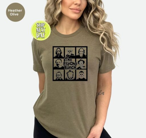 Movie Characters T-shirt, The Psycho Bunch Shirt, Horror Tee, Horror Character Shirt, Friends T-shirt, Halloween Gift,Thanksgiving Tee -HC09