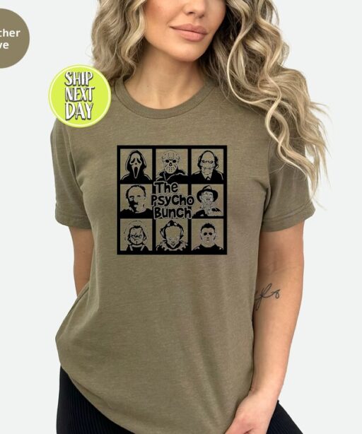 Movie Characters T-shirt, The Psycho Bunch Shirt, Horror Tee, Horror Character Shirt, Friends T-shirt, Halloween Gift,Thanksgiving Tee -HC09