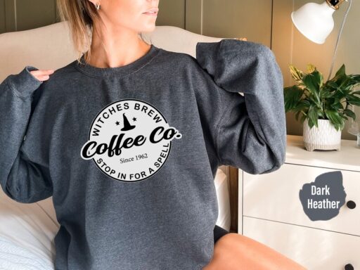 Witches Brew Sweatshirt and Hoodie, Halloween Sweatshirt, Funny Coffee Co Crewneck Sweatshirt, Halloween Witches Pullover Sweater -HC44