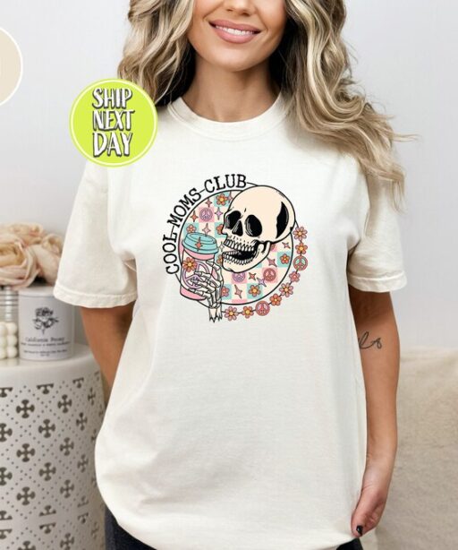 Cool Moms Club Skeleton T-Shirt, Halloween Mom Tee SHirt, Cool Mom Club Shirt, Mom Shirt, Mama Shirt, New Mom Gift, Mom Gift, Mama -HC53