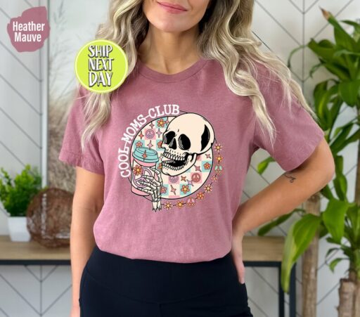 Cool Moms Club Skeleton T-Shirt, Halloween Mom Tee SHirt, Cool Mom Club Shirt, Mom Shirt, Mama Shirt, New Mom Gift, Mom Gift, Mama -HC53