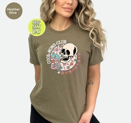 Cool Moms Club Skeleton T-Shirt, Halloween Mom Tee SHirt, Cool Mom Club Shirt, Mom Shirt, Mama Shirt, New Mom Gift, Mom Gift, Mama -HC53