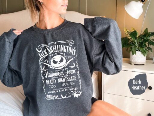 Jack Skellington's Brewery Halloween Sweatshirt and Hoodie ,Nightmare Before Christmas Sweater, Skeleton, Whiskey Holiday Hoodie - HC52