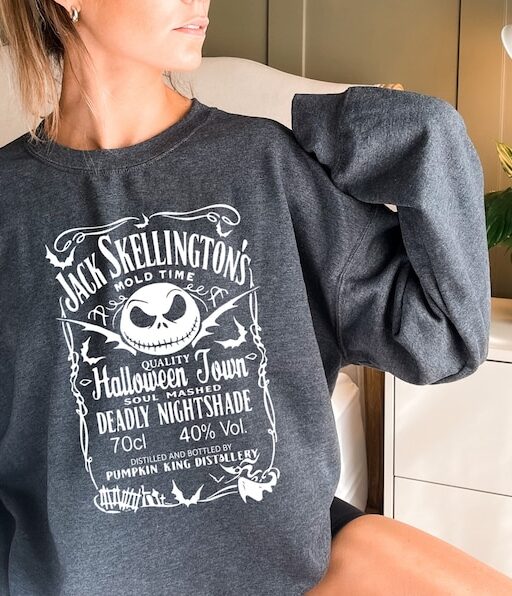 Jack Skellington's Brewery Halloween Sweatshirt and Hoodie ,Nightmare Before Christmas Sweater, Skeleton, Whiskey Holiday Hoodie - HC52