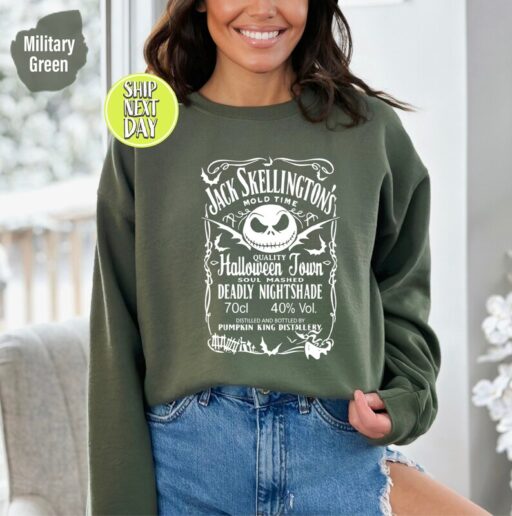 Jack Skellington's Brewery Halloween Sweatshirt and Hoodie ,Nightmare Before Christmas Sweater, Skeleton, Whiskey Holiday Hoodie - HC52