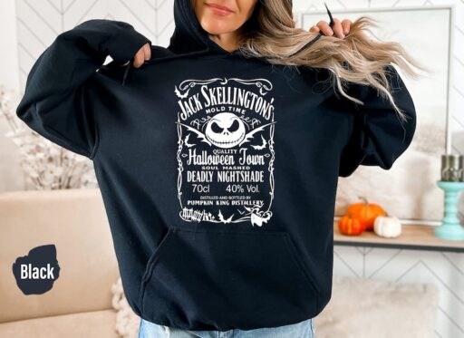 Jack Skellington's Brewery Halloween Sweatshirt and Hoodie ,Nightmare Before Christmas Sweater, Skeleton, Whiskey Holiday Hoodie - HC52