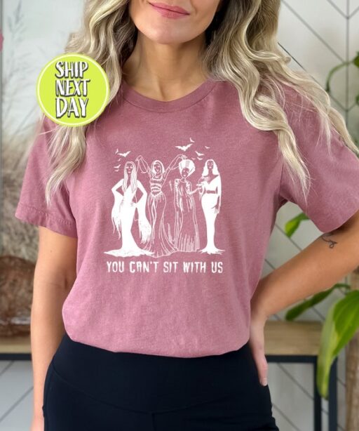 You Can't Sit With Us T-Shirt, Halloween Gift, Halloween Shirt, Funny Witch Shirt, Sisters Tees, Vintage Halloween,Matching Family Tee -HC50