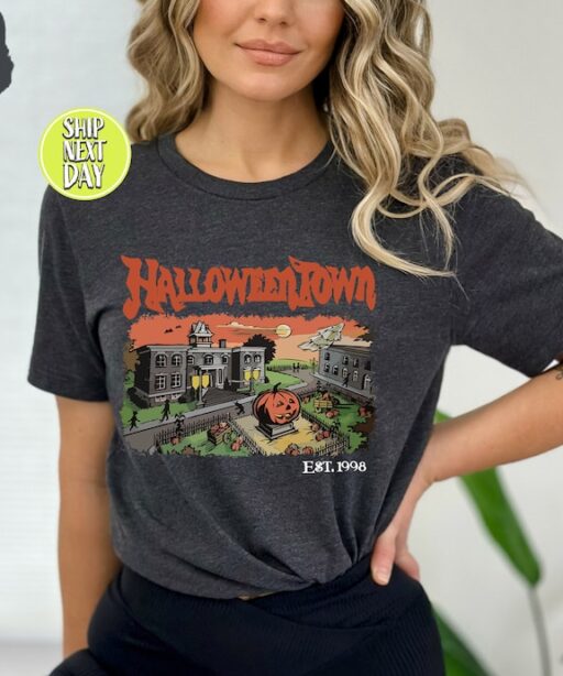 Halloweentown TShirt, Halloween Town Est 1998 Shirt, Vintage Halloween Town University T-Shirt, Pumpkin Halloweentown Tee, Retro Fall -HC026