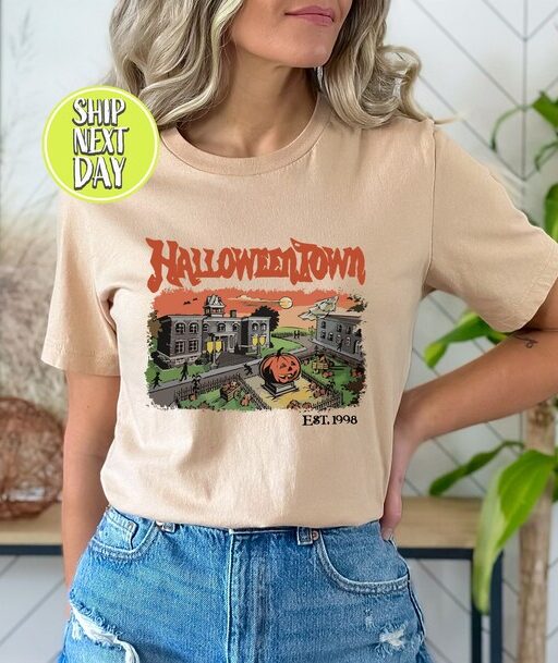 Halloweentown TShirt, Halloween Town Est 1998 Shirt, Vintage Halloween Town University T-Shirt, Pumpkin Halloweentown Tee, Retro Fall -HC026