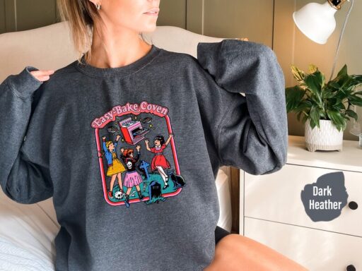 Retro Easy Bake Coven 90s Horror Movie Sweatshirt, Vintage Halloween Hoodie, Scary Halloween Crewneck, Witchy Vibes Hoodie,Spooky Gift-HC112