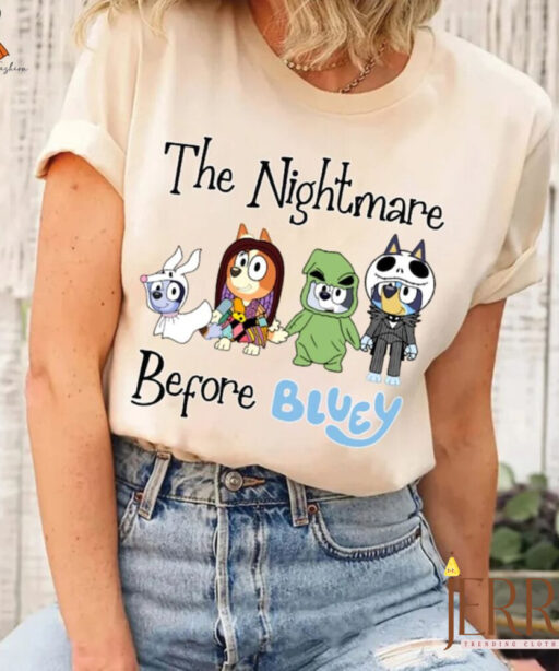 The Nightmare Before Bluey Shirt, Halloween Matching Family Shirt, Halloween Sweatshirt, Halloween Gifts, Spooky Season Sweatshirt