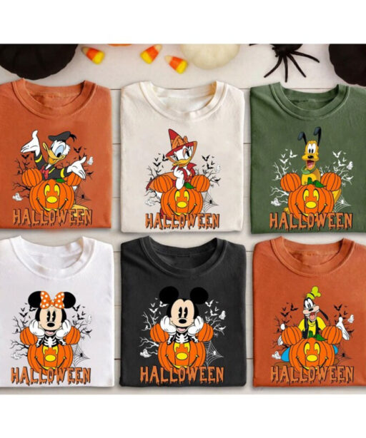 Vintage Disney Mickey and Friends Halloween Team Shirt, Disney Halloween Shirt Retro, WDW Magic Kingdom Shirt, Halloween Matching Shirt