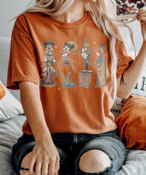 Retro Disney Mickey Haunted Mansion Comfort Colors Shirt, The Haunted Mansion Tee, Mickey Halloween T-Shirt, Mickey Anh Friends Shirt.