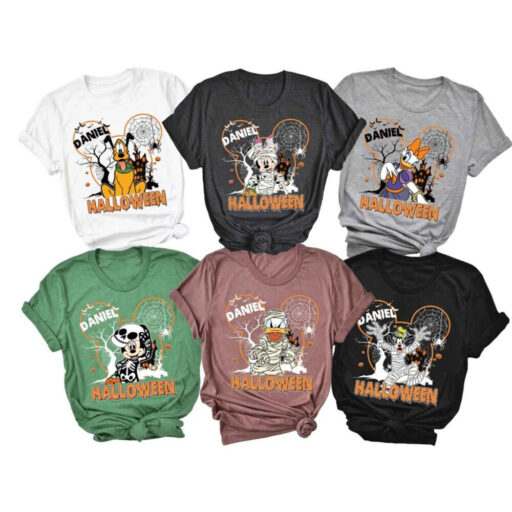 Disney skeleton Halloween shirt, Custom name & character Skeleton shirt, Mickey and friends shirt, Halloween group/family matching shirt