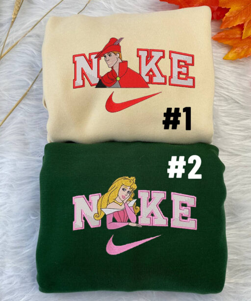 Princess Aurora and Prince Phillip Disney Nike Embroidered Sweatshirts
