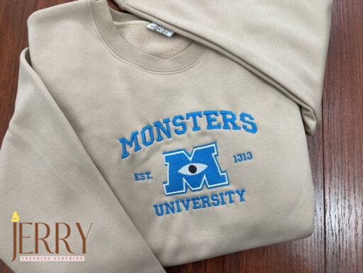 Monster’s University Crewneck Embroidered Sweatshirts, Disney Embroidered Sweatshirts