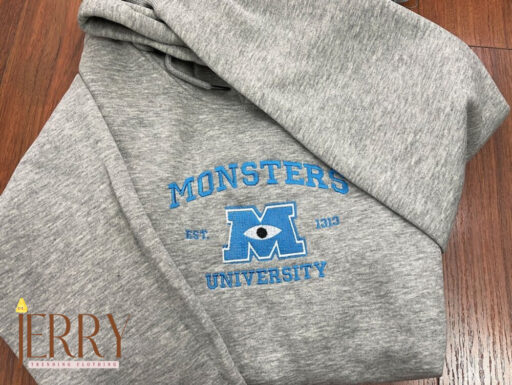 Monster’s University Crewneck Embroidered Sweatshirts, Disney Embroidered Sweatshirts