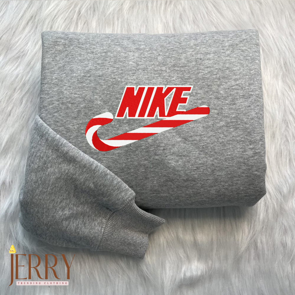 Candy Christmas Nike Embroidered Sweatshirt