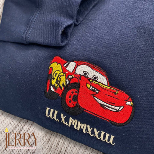 Cars Mcqueen Sally Couple Disney Embroidered Sweatshirt Anniversary Couple Matching Tee