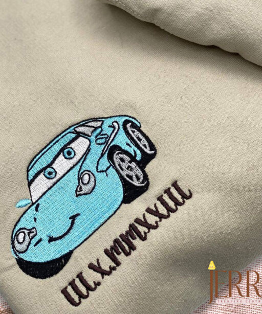 Cars Mcqueen Sally Couple Disney Embroidered Sweatshirt Anniversary Couple Matching Tee