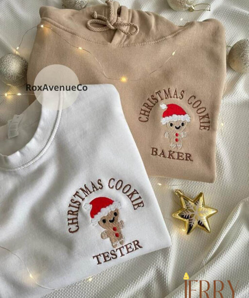 Christmas Cookie Baker Gingerbread Sweatshirt Christmas Matching Embroidered Sweatshirt Christmas Funny Sweatshirt Christmas Gift