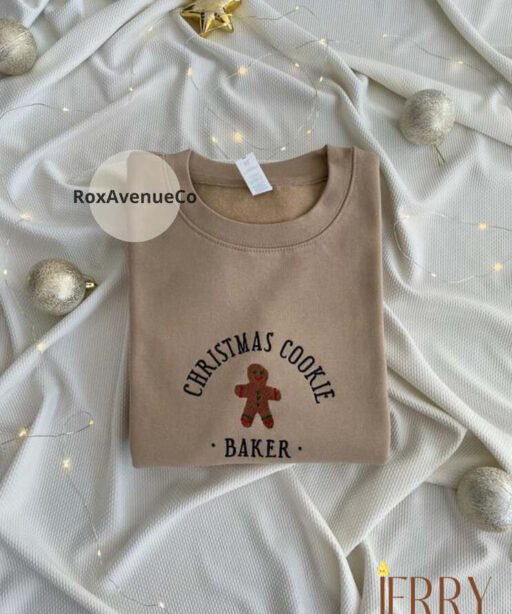 Christmas Cookie Baker Gingerbread Sweatshirt Christmas Matching Embroidered Sweatshirt Christmas Funny Sweatshirt Christmas Gift