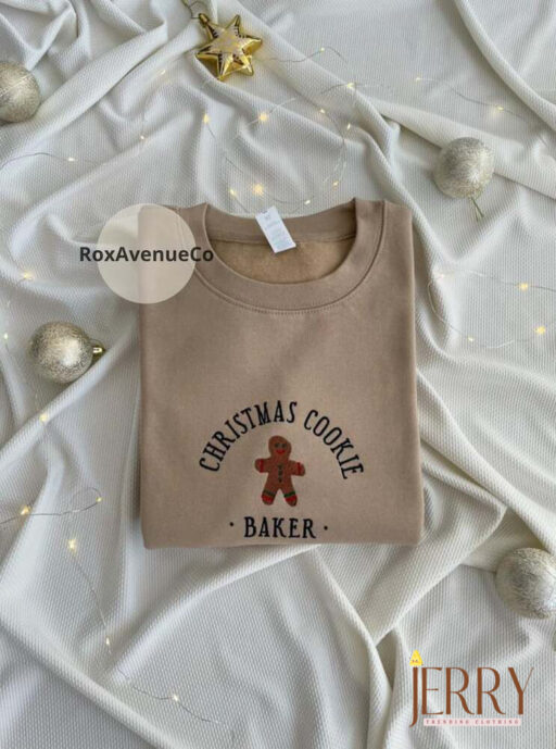 Christmas Cookie Baker Gingerbread Sweatshirt Christmas Matching Embroidered Sweatshirt Christmas Funny Sweatshirt Christmas Gift