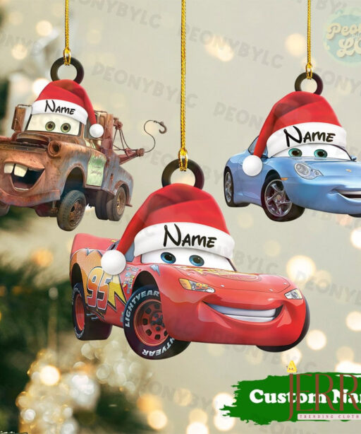 Christmas Disney Cars Character Acrylic Ornament, Lightning McQueen Xmas Ornament, Cars Birthday Ornament, Disney Lover Gift