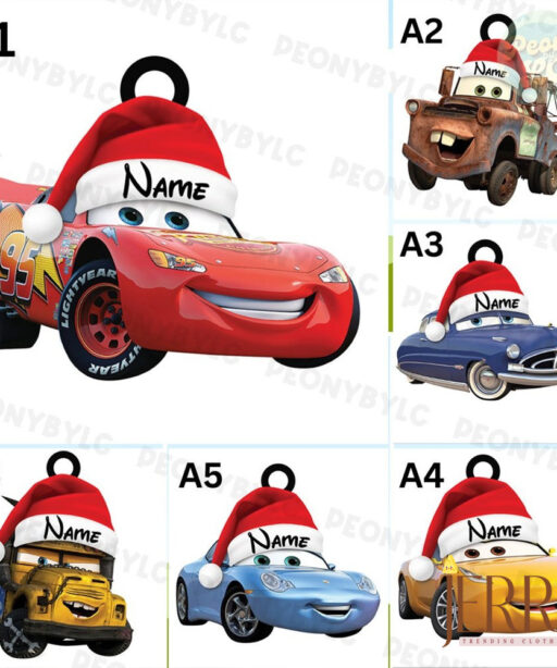 Christmas Disney Cars Character Acrylic Ornament, Lightning McQueen Xmas Ornament, Cars Birthday Ornament, Disney Lover Gift