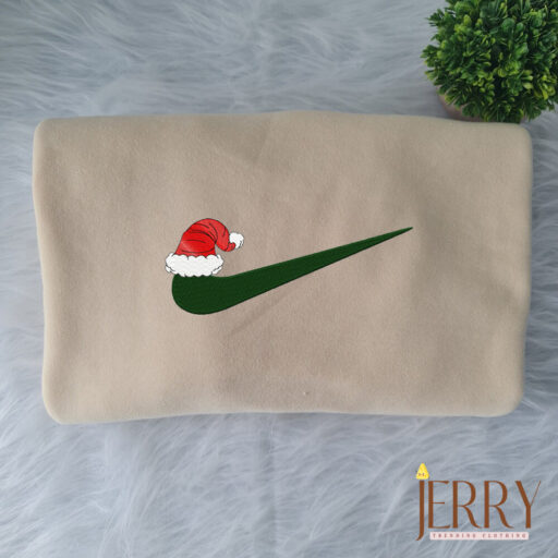 Christmas Hat Nike Embroidered Sweatshirt