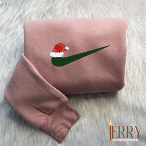 Christmas Hat Nike Embroidered Sweatshirt