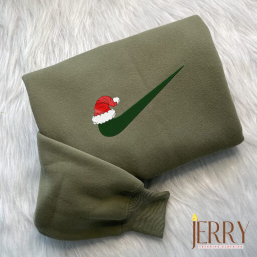 Christmas Hat Nike Embroidered Sweatshirt