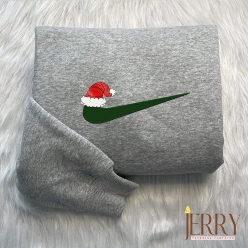 Christmas Hat Nike Embroidered Sweatshirt