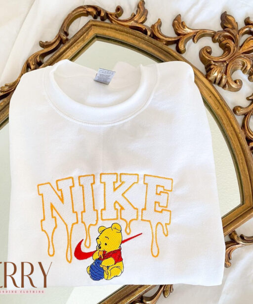 Cute Winnie The Pooh Disney Nike Embroidered Sweatshirt
