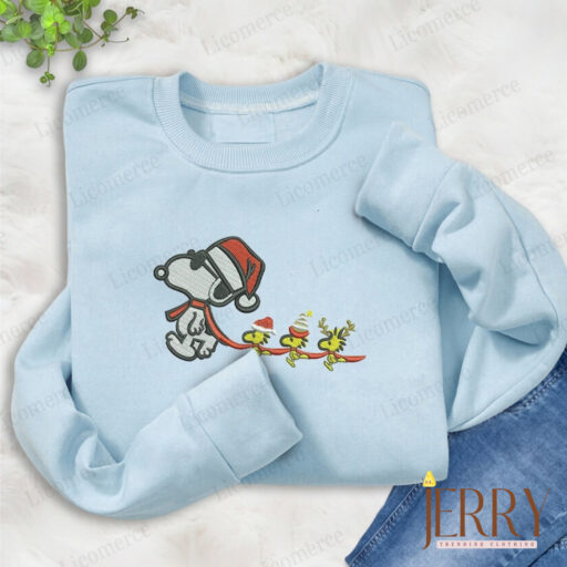 Embroidered Christmas clothings | Christmas Embroidered Crewneck | Holiday crewneck