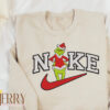 Funny Nike Grinch Angry Standing Swoosh Embroidered Sweatshirt