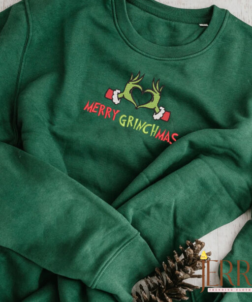 Merry Grinchmas Christmas Embroidered Shirt, Grinch Shirt
