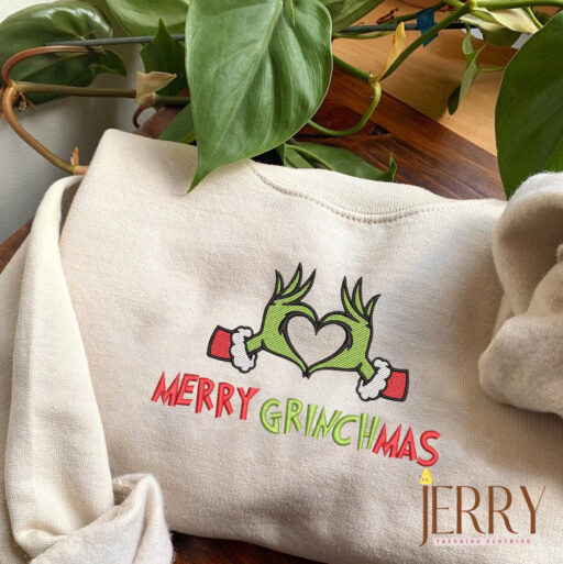 Merry Grinchmas Christmas Embroidered Shirt, Grinch Shirt