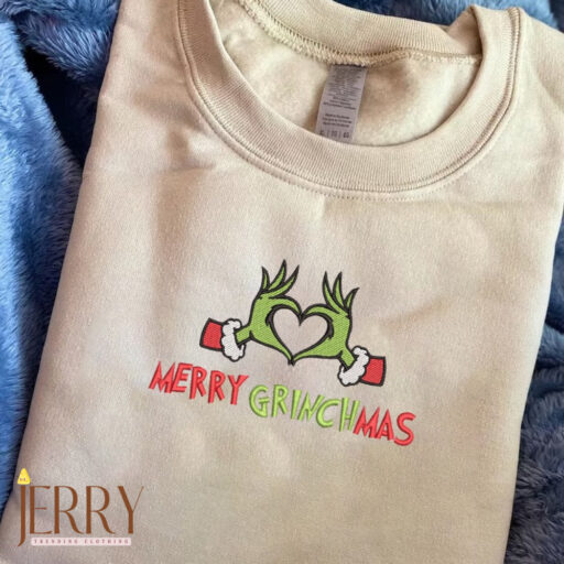 Merry Grinchmas Christmas Embroidered Shirt, Grinch Shirt