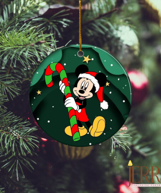 Mickey Mouse Christmas Decorations Ceramic Circle Ornament, Disney Christmas Ornaments, Disney Xmas Decorations