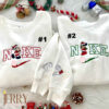 Mickey and Minnie Mouse Couple Christmas Disney Nike Embroidered Sweatshirts