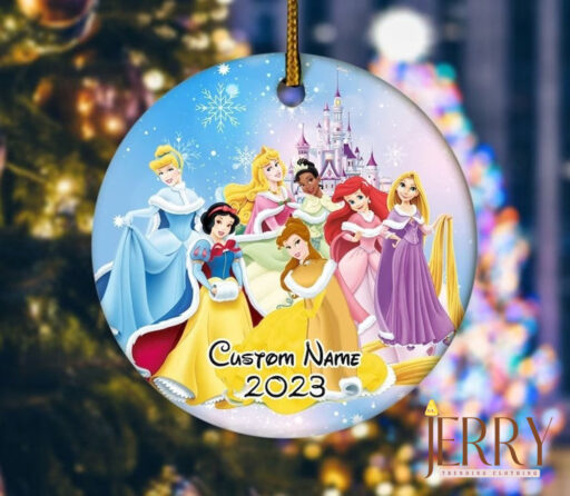 Personalized Princess Ornament, Disney Princess Ornament, Custom Ornament, Disney Xmas Ornament, Named Ornament, Girls Named Ornament