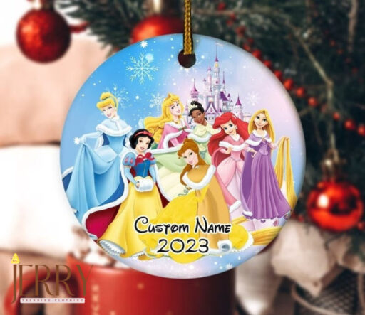Personalized Princess Ornament, Disney Princess Ornament, Custom Ornament, Disney Xmas Ornament, Named Ornament, Girls Named Ornament