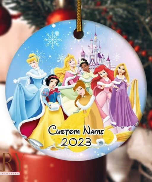 Personalized Princess Ornament, Disney Princess Ornament, Custom Ornament, Disney Xmas Ornament, Named Ornament, Girls Named Ornament
