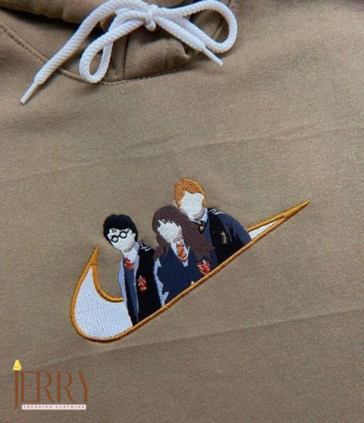 Ron Hermione Harry Potter Nike Embroidered Sweatshirt