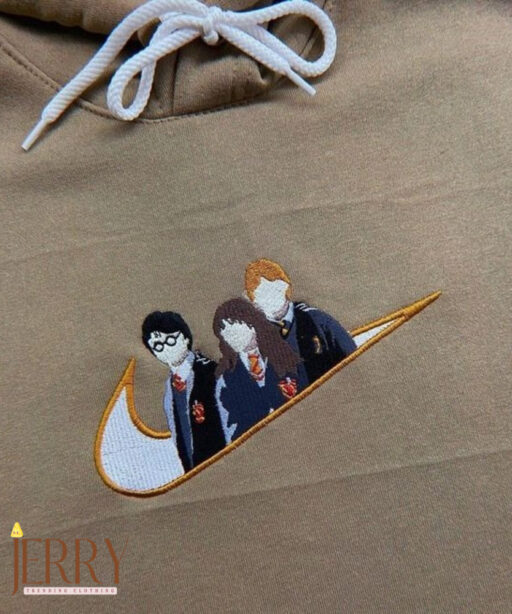Ron Hermione Harry Potter Nike Embroidered Sweatshirt