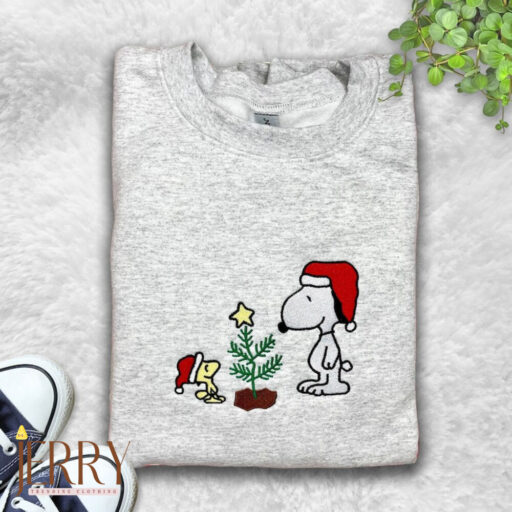 S.n.o.o.p.y Christmas Embroidered Crewneck | Holiday crewneck | Snoopy and Woodstock | Peanuts Christmas Sweater