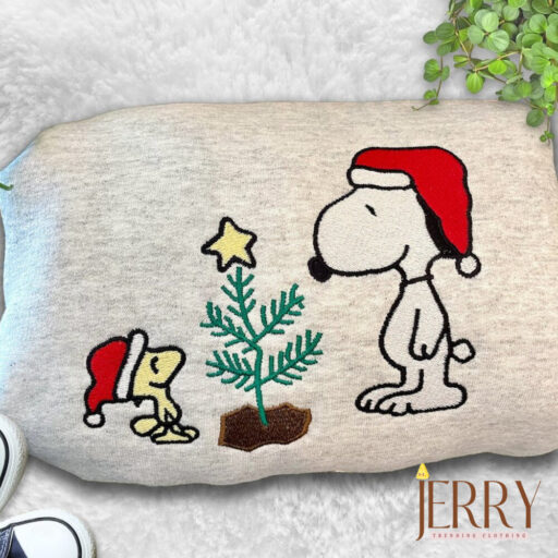 S.n.o.o.p.y Christmas Embroidered Crewneck | Holiday crewneck | Snoopy and Woodstock | Peanuts Christmas Sweater