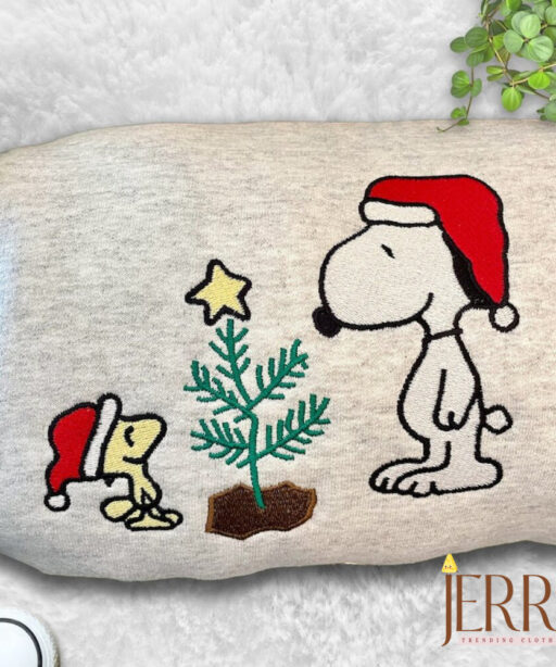 S.n.o.o.p.y Christmas Embroidered Crewneck | Holiday crewneck | Snoopy and Woodstock | Peanuts Christmas Sweater